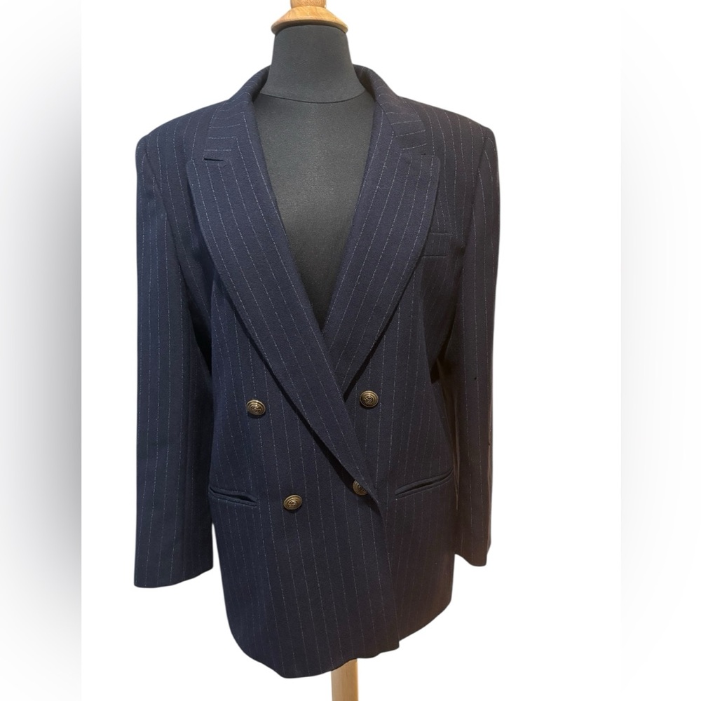 Giorgio Sant Angelo Women’s Classic Navy Pinstripe Blazer-size 14
